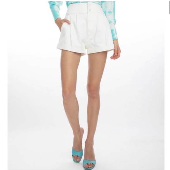 🆕Generation Love Mona High Waist Cuffed Denim White Shorts Classic Fit - Picture 6 of 13